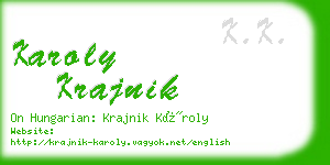 karoly krajnik business card